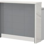 Πάγκος νησίδας Hudson-Μήκος: 120 εκ.-Γκρι-White Marble