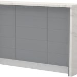 Πάγκος νησίδας Hudson-Μήκος: 150 εκ.-Γκρι-White Marble