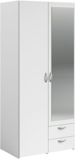 Ντουλάπα Dorm δίφυλλη με καθρέπτη-Leuko