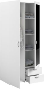 Ντουλάπα Dorm δίφυλλη με καθρέπτη-Leuko - Image 4