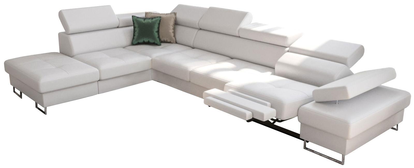 softi 02 (6) Γωνιακός καναπές Gelito Relax LTHR-Leuko-Αριστερή - Image 1