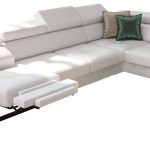 Γωνιακός καναπές Gelito Relax LTHR-Leuko-Δεξιά