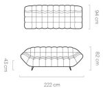 Καναπές Dolphin τριθέσιος-Ekrou - Image 3