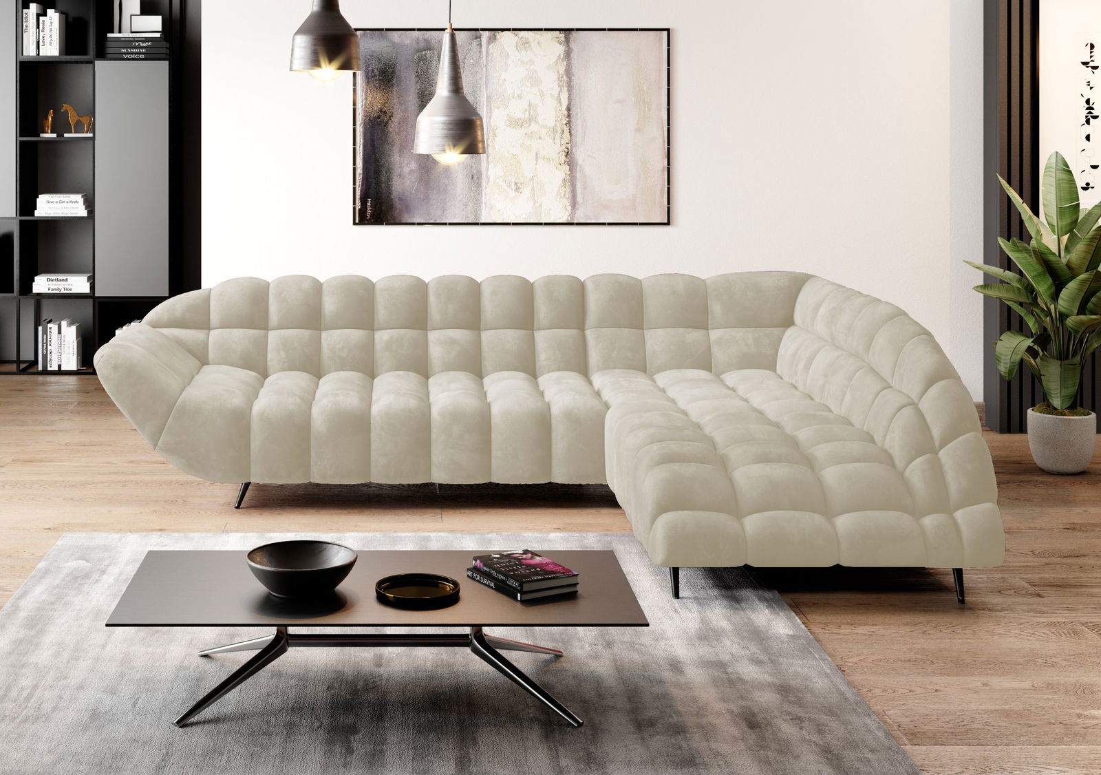 Γωνιακός καναπές Dolphin-Ekrou-Δεξιά - Image 2