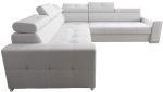 Γωνιακός καναπές April Plus Eco LTHR-Leuko-Αριστερή