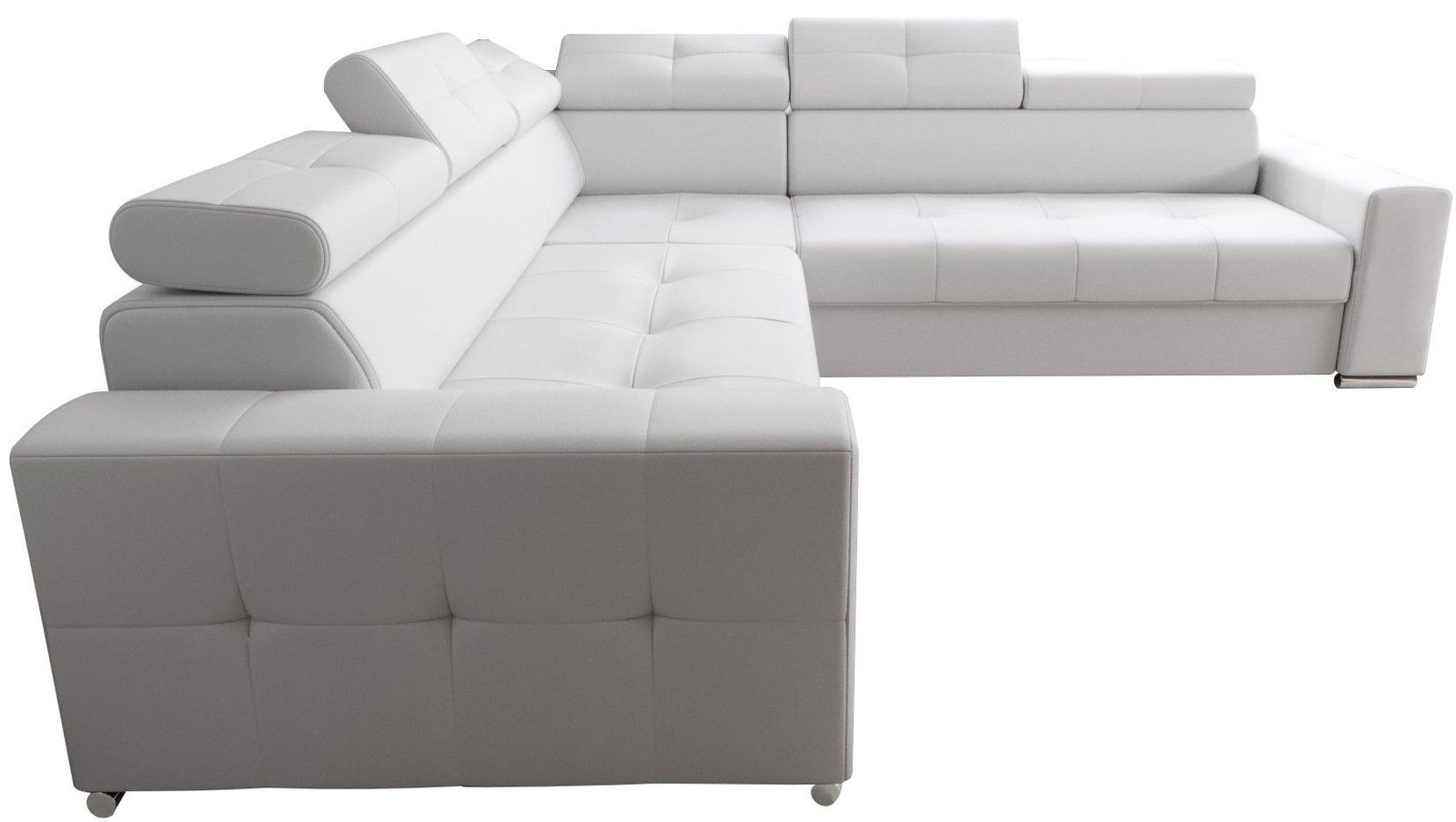 Γωνιακός καναπές April Plus Eco LTHR-Leuko-Αριστερή - Image 1