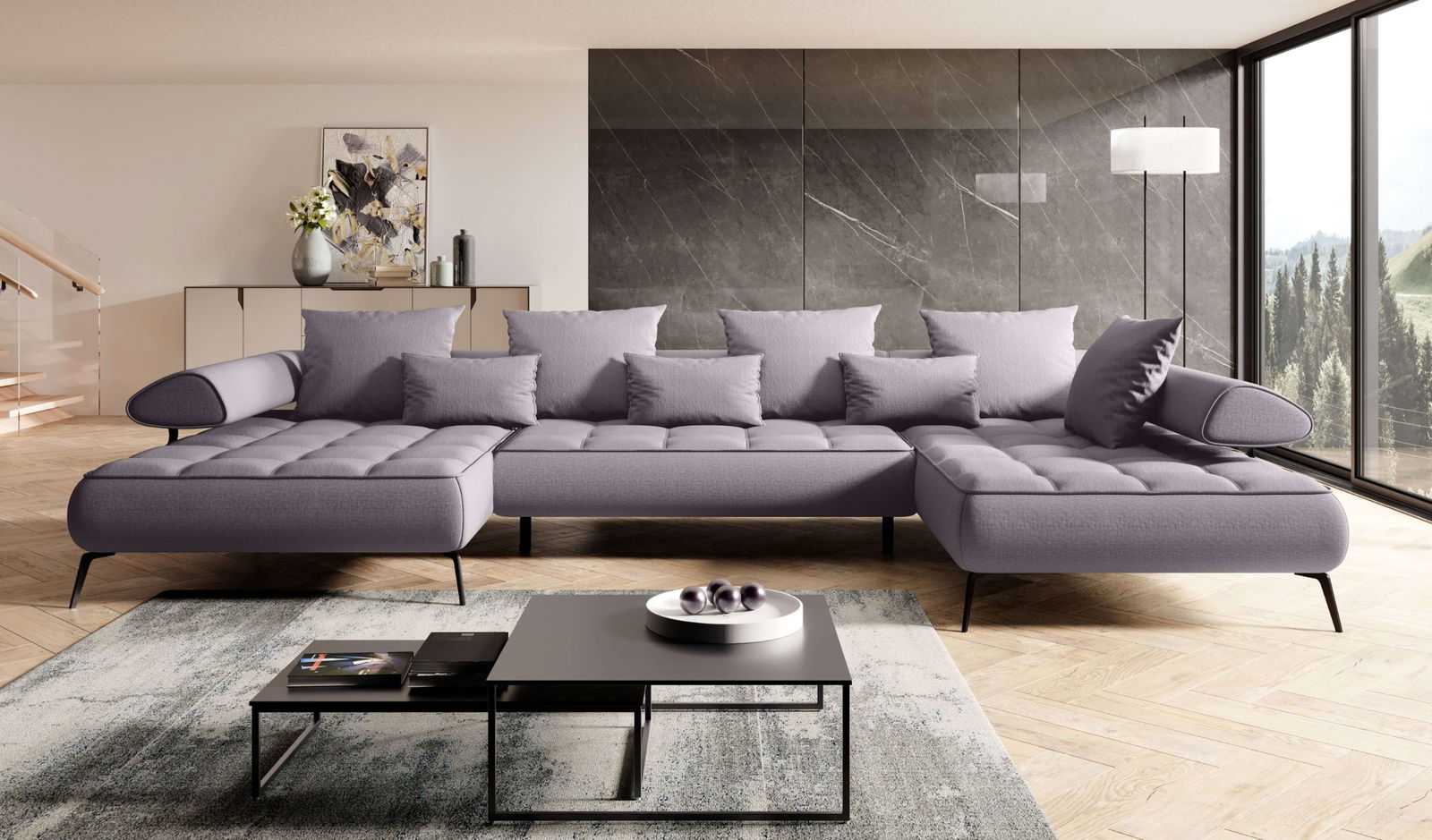 Γωνιακός καναπές Solido XL-Gkri-Δεξιά - Image 4