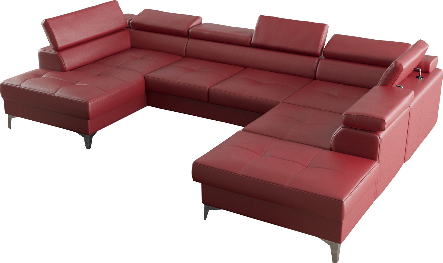 image_740571_skora_czerwona_16_.1_1 Γωνιακός καναπές Soreko Max II LTHR-Kokkino-Δεξιά - Image 1