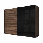 Ντουλάπα Συρόμενη Kappa-270 x 61 x 210 εκ.-Καρυδί - Μαύρο