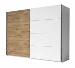 Ντουλάπα Συρόμενη Kappa-270 x 61 x 210 εκ.-Λευκό - Φυσικό