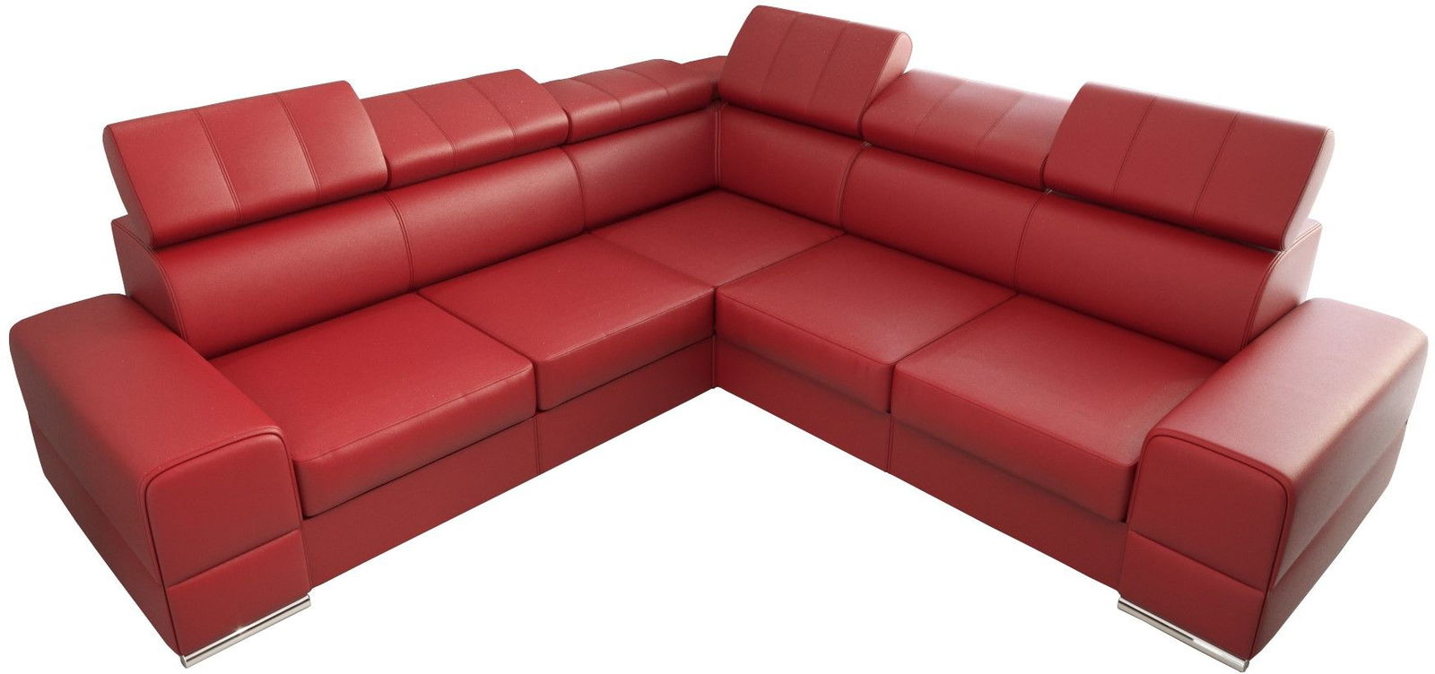 image_744016_skora_czerwona_4__3 Γωνιακός καναπές Fred LTHR-Kokkino-Αριστερή - Image 1