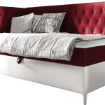 Καναπές κρεβάτι Junior Filip III-Kokkino-Μήκος: 90 εκ.-Aristera