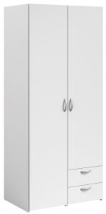 Ντουλάπα Dorm δίφυλλη-Leuko-Χωρίς πατάρι