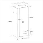 Ντουλάπα Dorm δίφυλλη-Leuko-Χωρίς πατάρι - Image 3