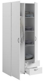 Ντουλάπα Dorm δίφυλλη-Leuko-Χωρίς πατάρι - Image 4