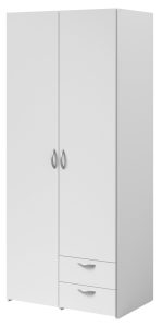 Ντουλάπα Dorm δίφυλλη-Leuko-Χωρίς πατάρι - Image 6