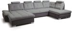 Γωνιακός καναπές Alcare XL-Δεξιά-Gkri anoixto - Gkri skouro