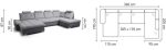 Γωνιακός καναπές Alcare XL-Δεξιά-Gkri anoixto - Gkri skouro - Image 2