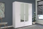 Ντουλάπα Dorm τετράφυλλη με καθρέπτη-Leuko - Image 2