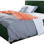 Επενδυμένο κρεβάτι Fado I με στρώμα και ανώστρωμα-Prasino-140 x 200