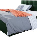 Επενδυμένο κρεβάτι Fado II με στρώμα και ανώστρωμα-Prasino-160 x 200