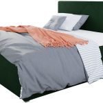 Επενδυμένο κρεβάτι Fado IV με στρώμα και ανώστρωμα-Prasino-180 x 200