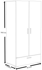 Ντουλάπα δίφυλλη Senna D-Leuko - Image 2