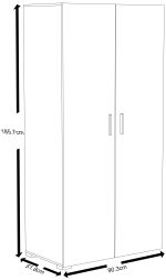 Ντουλάπα δίφυλλη Senna S-Leuko - Image 3