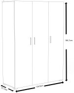 Ντουλάπα τρίφυλλη Senna S-Leuko - Image 2