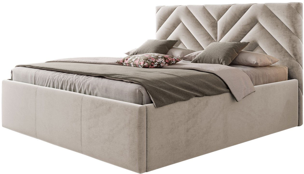 image_753354_azzuro-nobg_1_ Επενδυμένο κρεβάτι Azzuro-Ekrou-140 x 200 - Image 1