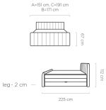 Επενδυμένο κρεβάτι Arena με στρώμα και ανώστρωμα-Mple-160 x 200 - Image 3