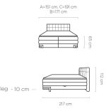Επενδυμένο κρεβάτι Navona με στρώμα και ανώστρωμα-Kafe-180 x 200 - Image 3