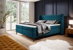 Επενδυμένο κρεβάτι Square με στρώμα και ανώστρωμα-Petrol-140 x 200 - Image 2