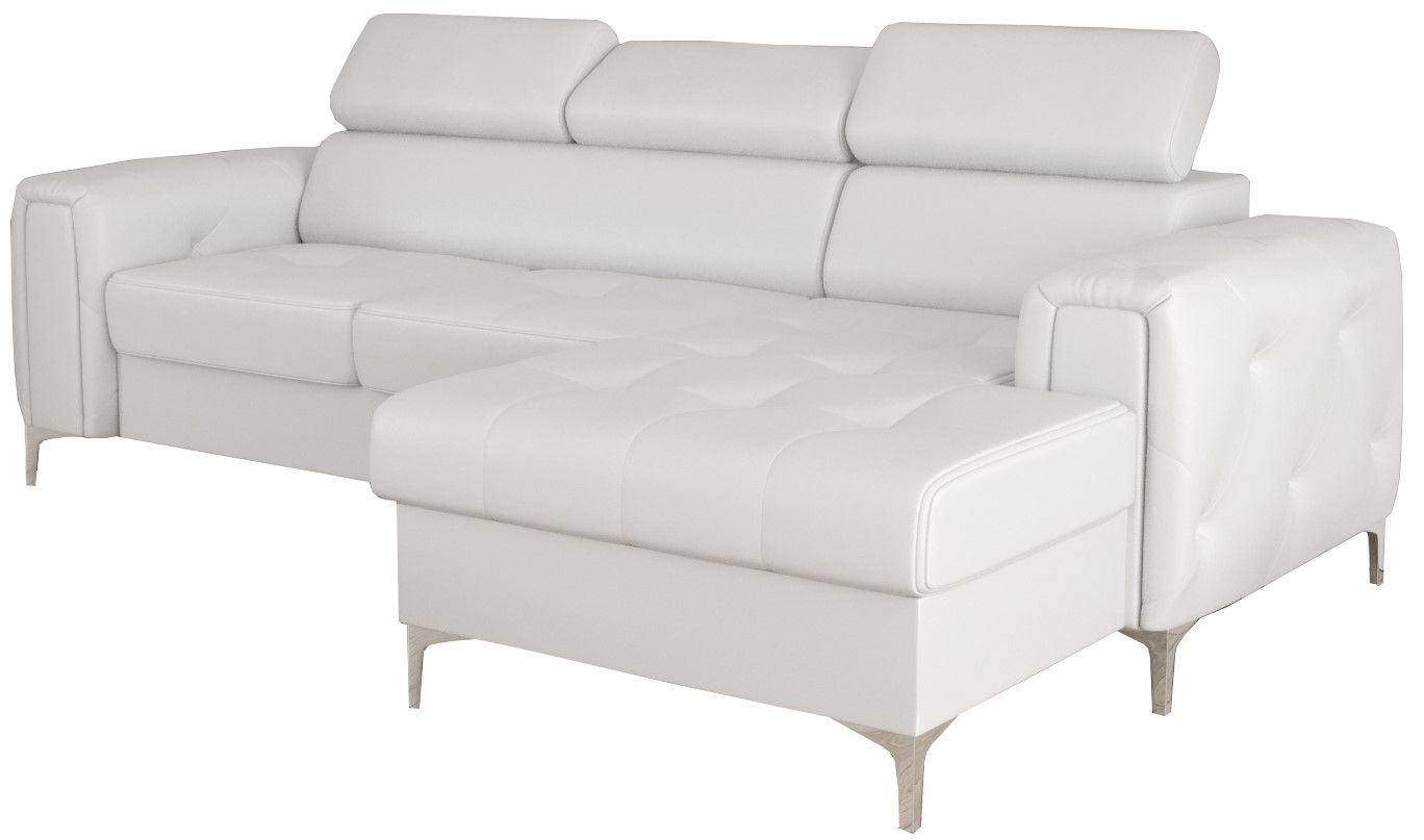 image_756842_skora_biala_42_fas Γωνιακός Καναπές Almeria Mini Eco LTHR-Leuko-Δεξιά - Image 1
