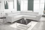 Γωνιακός καναπές Almeria I LTHR -Leuko-Αριστερή