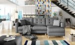 Γωνιακός καναπές Amelion-Γκρι Σκούρο - Image 2