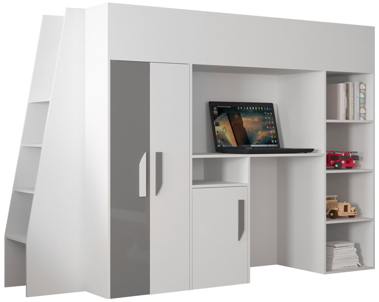 image_760187_party15.nobg_5_ Πολυλειτουργικό κρεβάτι Party XV-Leuko-Gkri - Image 1