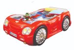 Κρεβάτι παιδικό Sleep car-Kokkino