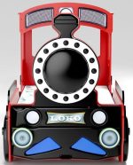 Κρεβάτι παιδικό Lokomotive-Kokkino - Image 3