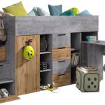 Πολυλειτουργικό κρεβάτι Konkret III-Gkri-Fusiko-Αριστερή