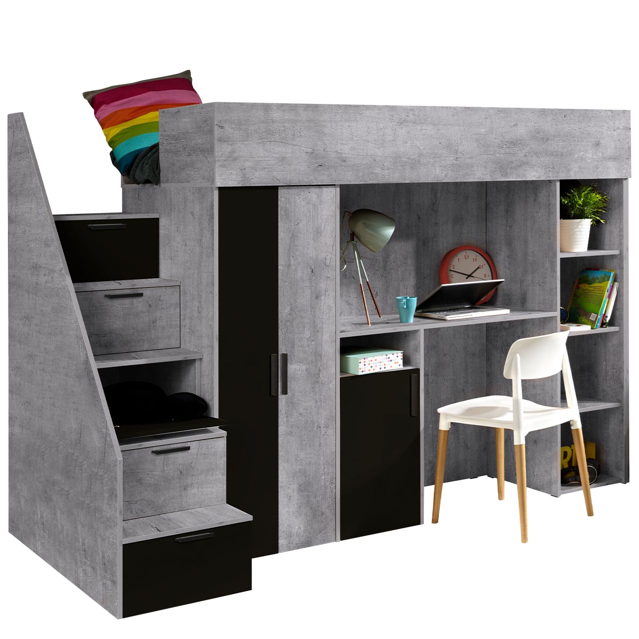 image_762595_konkret-14-czarny-nobg_1_ Πολυλειτουργικό κρεβάτι Konkret XIV-Gkri-Mauro - Image 1