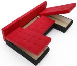 Γωνιακός καναπές Malaga-Kokkino-Mauro - Image 3