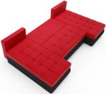 Γωνιακός καναπές Malaga-Kokkino-Mauro - Image 5