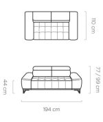 Καναπές Priscilla διθέσιος-Petrol - Image 3