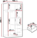 Ντουλάπα Lati D2 Δίφυλλη - Image 3