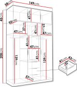 Ντουλάπα Lati D3 Τρίφυλλη με πατάρι - Image 4