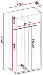 Ντουλάπα Imola 2D Δίφυλλη - Image 3