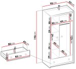 Ντουλάπα Fargo 2D1S Δίφυλλη - Image 4