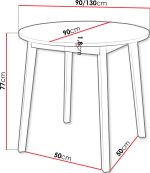 Επεκτεινόμενο τραπέζι Dione S-Leuko - Image 2