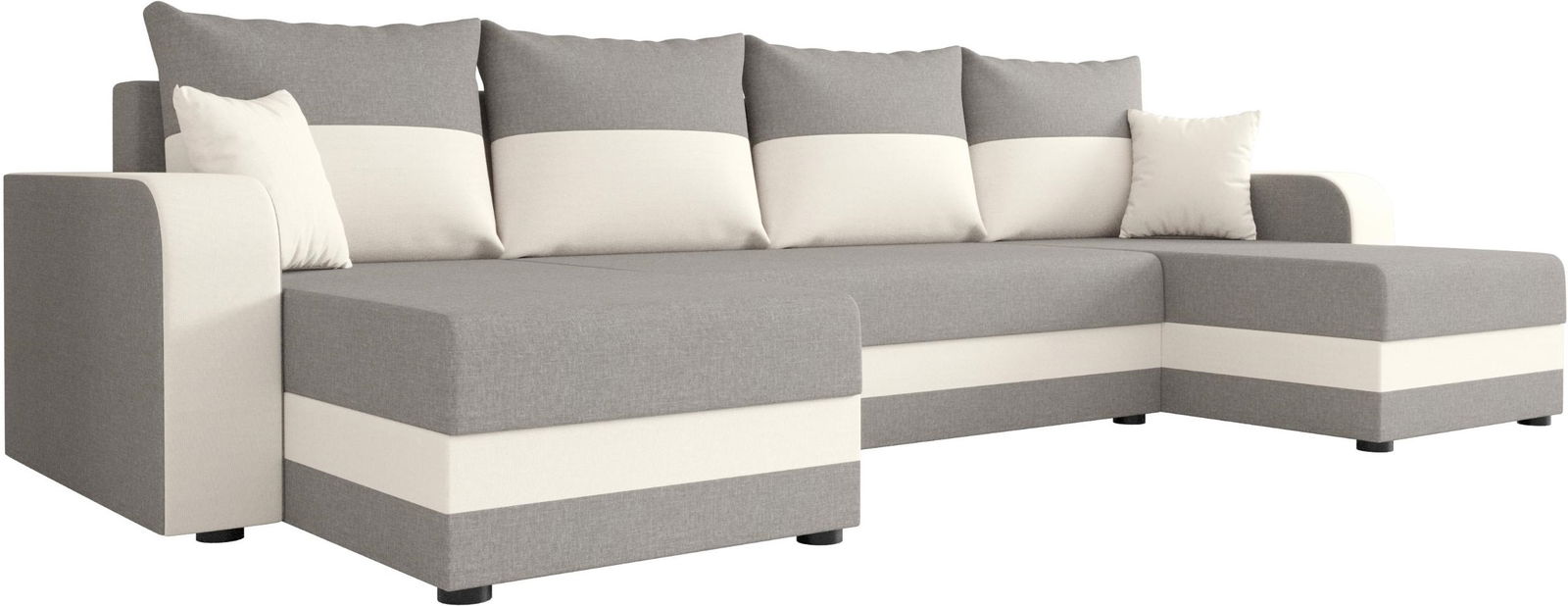 Γωνιακός καναπές Dennis U-Gkri anoixto - leuko - Image 1